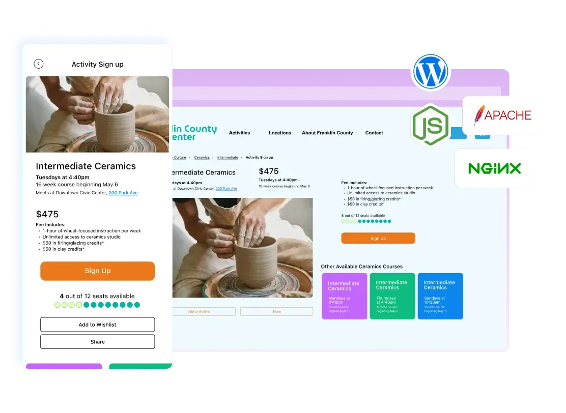 managed VPS powered by either Apache or NGINX