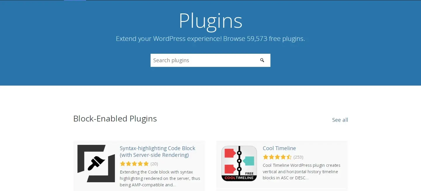 Diretório de Plugins do WordPress