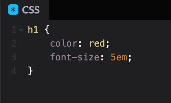 CSS example code