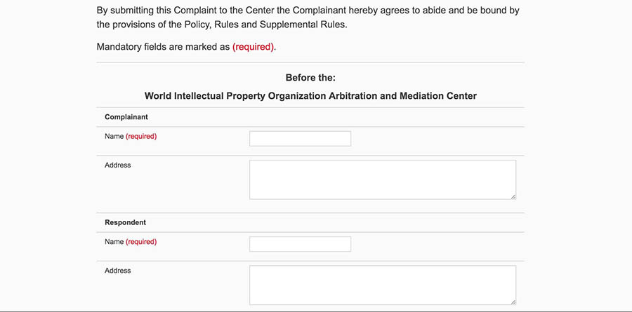 Adding complainant and respondent details.