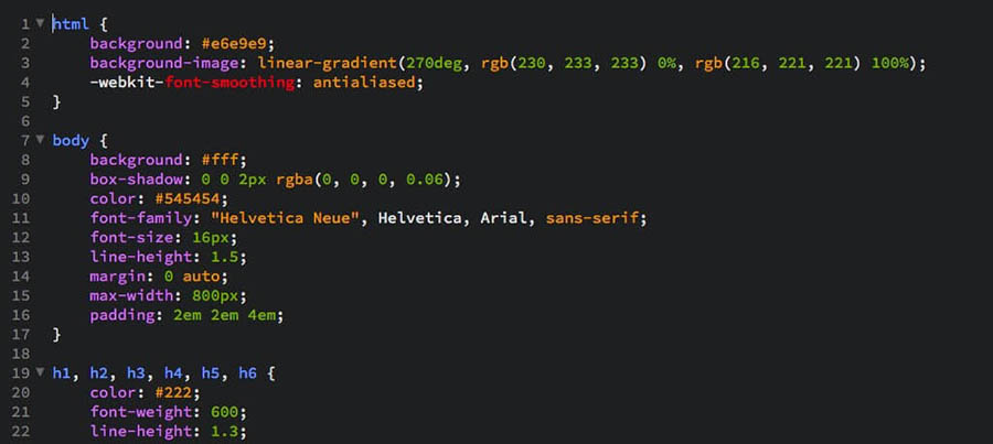 The Brackets code editor.