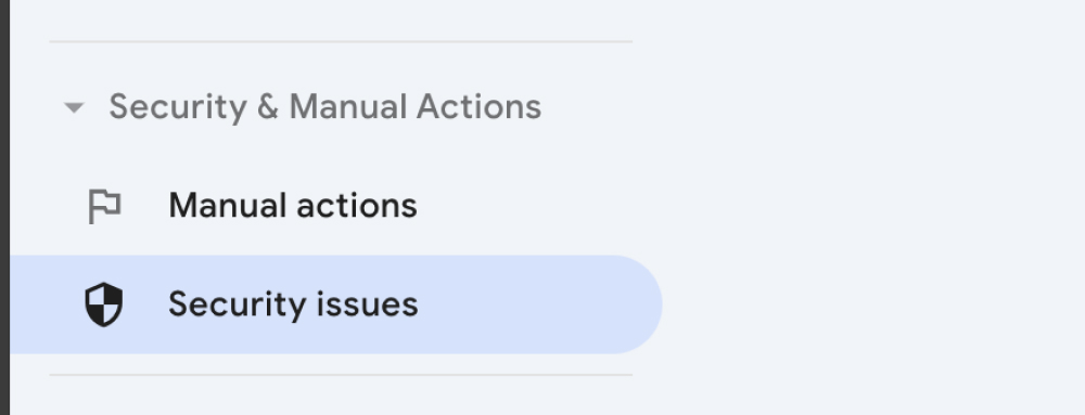 ampliar las opciones de GSC nag centrándose en la pestaña "problemas de seguridad" en "seguridad y acciones manuales".