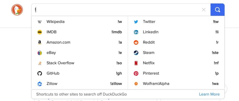 DuckDuckGo Review Is Privacy Still In Demand DreamHost   Duckduckgo Bangs Website Shortcuts 768x325 