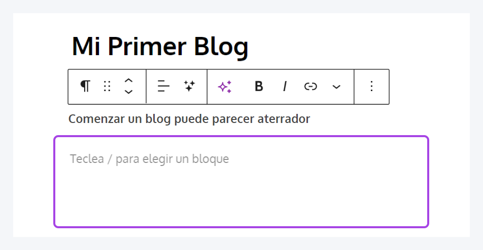 Escribe tu publicación en el bloque de párrafo principal.