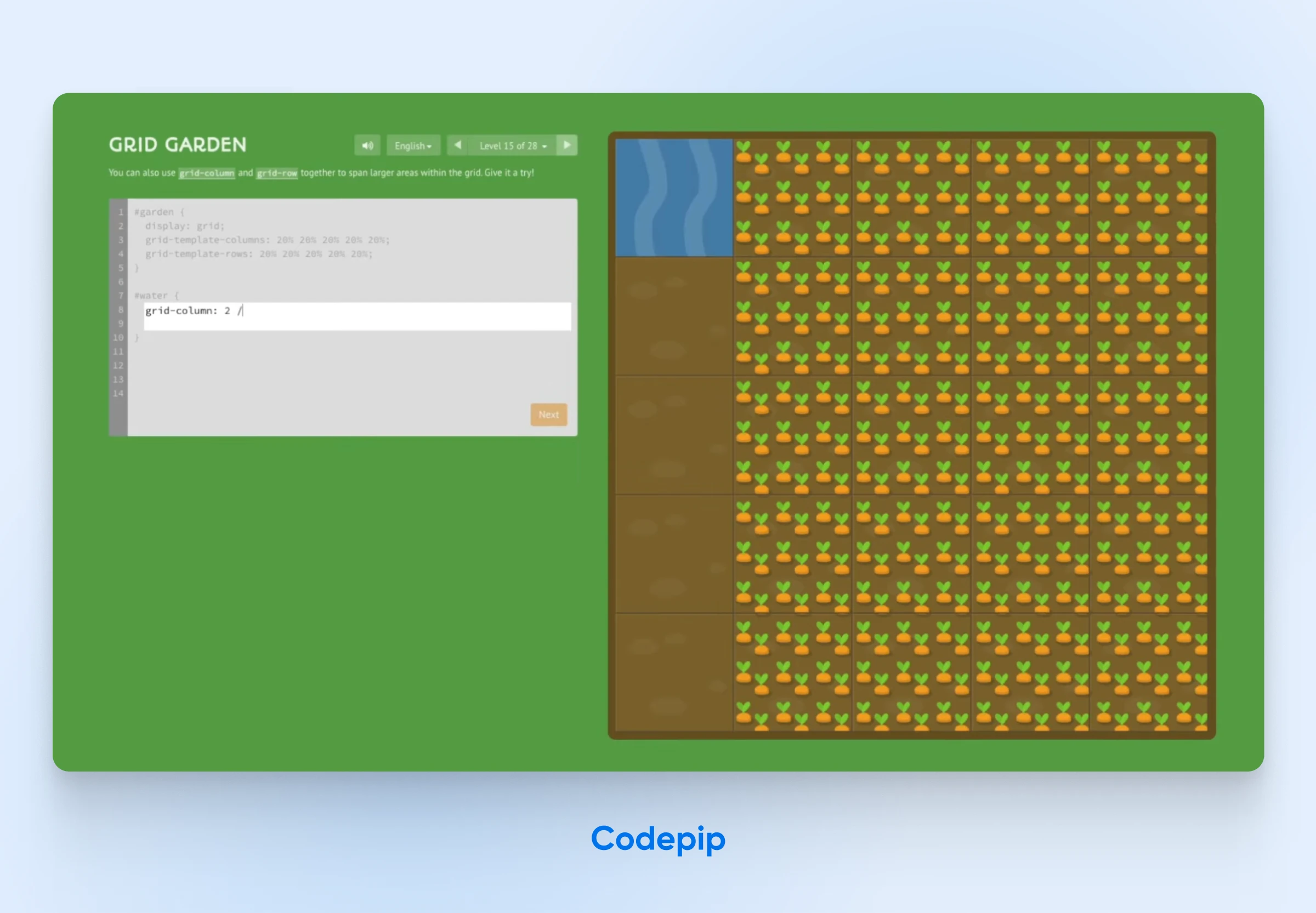 screenshot of Codepip homepage