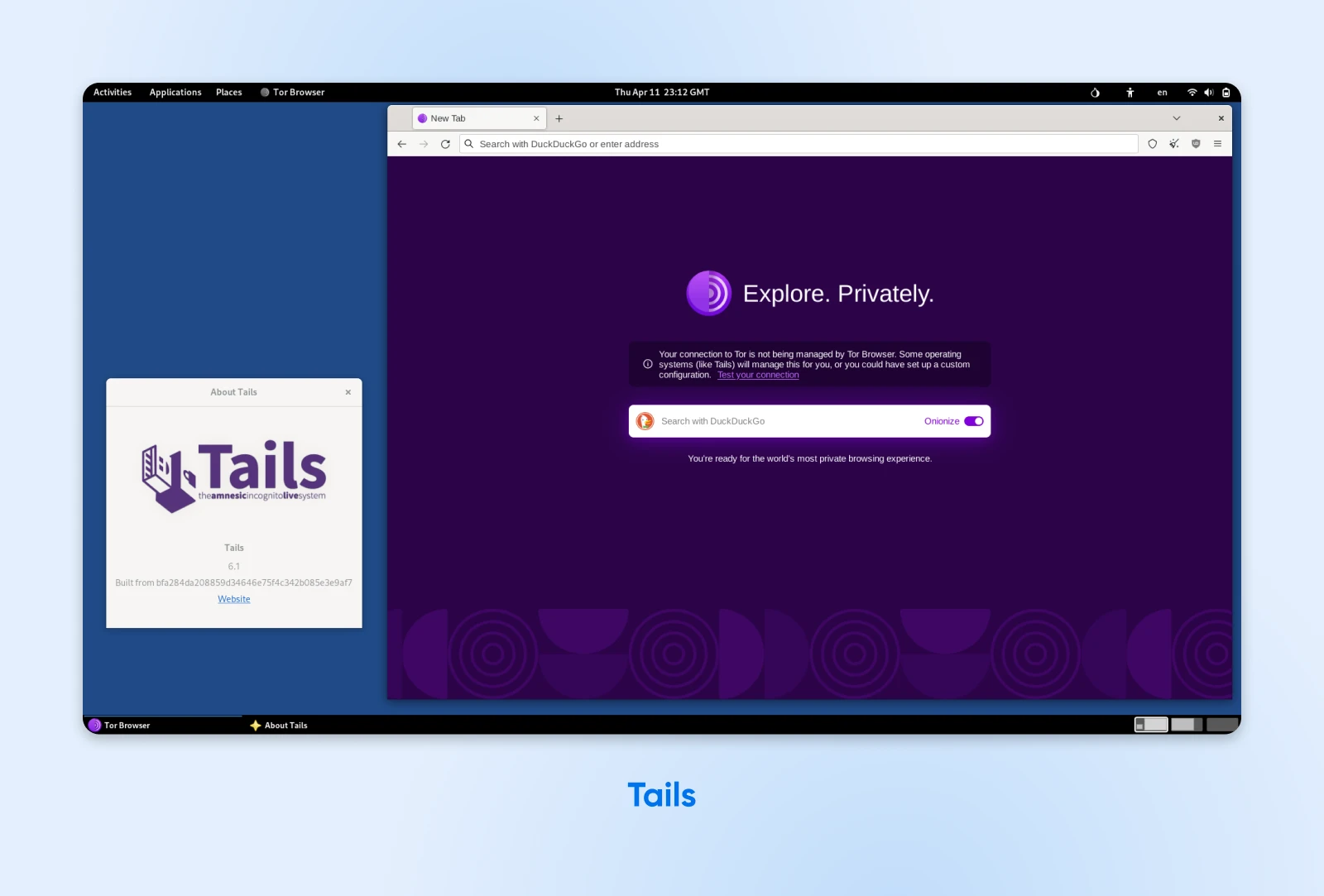 Screenshot of Tails distro