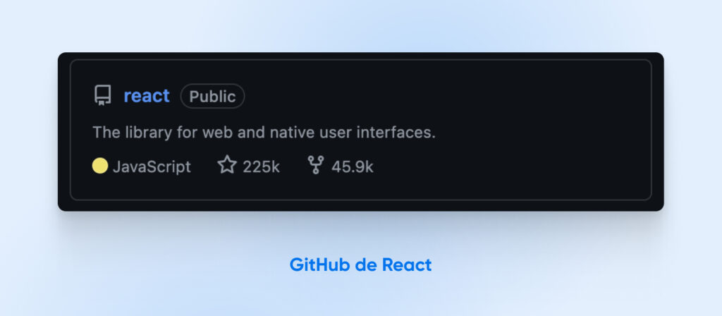 React aparece en GitHub con el lema "La biblioteca para interfaces de usuario web y nativas"