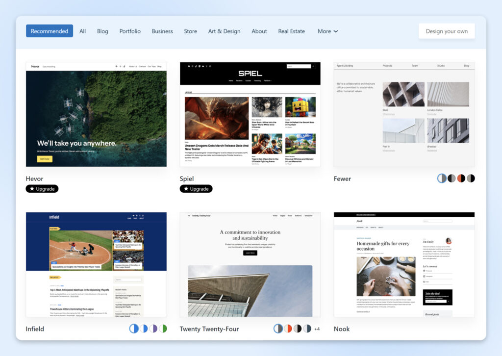 Mercado de temas para WordPress