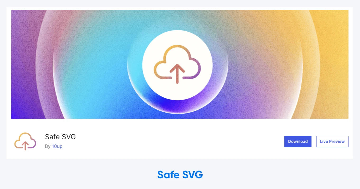 screenshot of the Safe SVG download screen