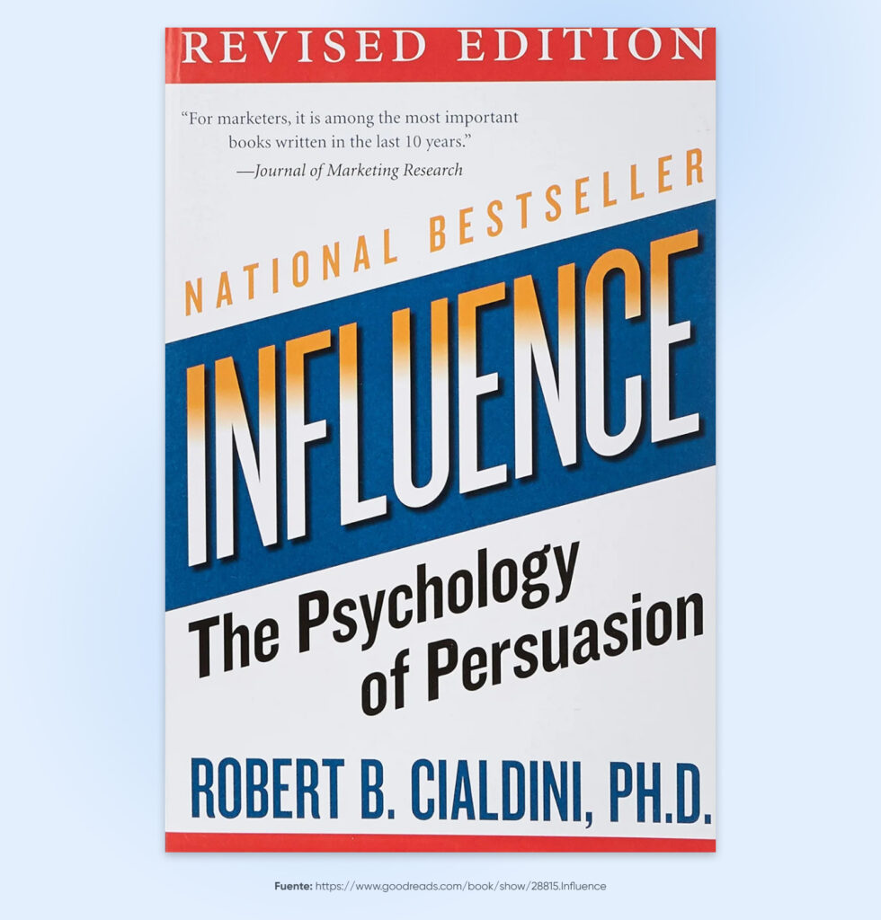 Captura de pantalla del libro del Dr. Robert B. Cialdini, "Influencia: La psicología de la persuasión", edición revisada, bestseller nacional