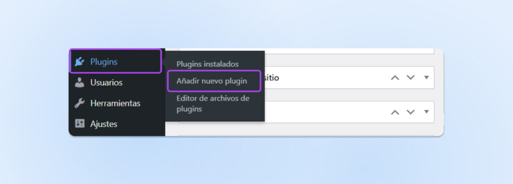 Página de instalación de plugins de WordPress mostrando plugins destacados como Classic Editor, Jetpack y Akismet con calificaciones y descripciones.