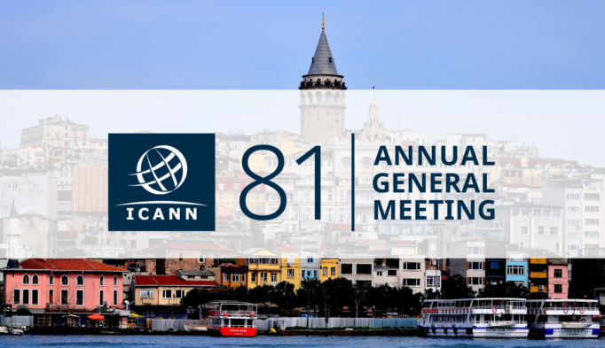 The ICANN81 logo sits overlaid atop a photo of a harbor in Istanbul.